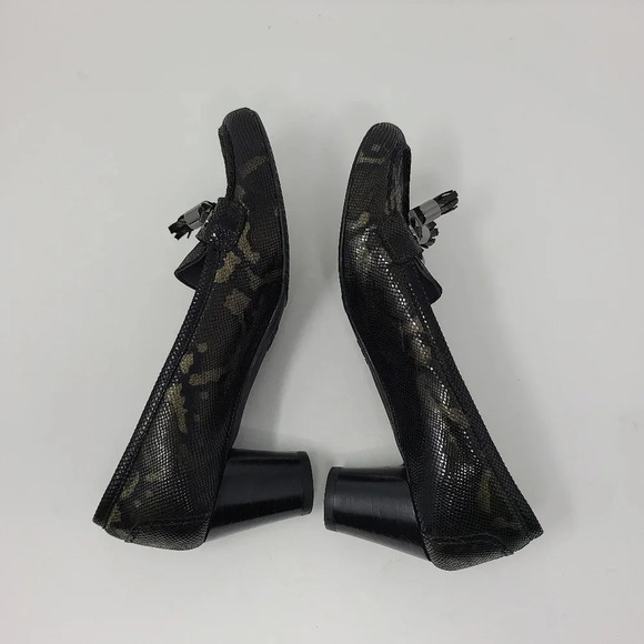Stuart Weitzman Camouflage Print Loafer Heels 7.5 - Picture 3 of 9